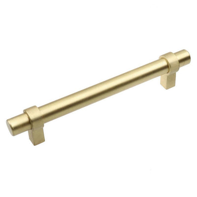 5 in. Solid Satin Gold Euro Style Cabinet Drawer Bar Center-to-Center Pulls (10-Pack) - Super Arbor