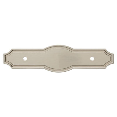 Pryce 3 in. (76mm) Center-to-Center Satin Nickel Drawer Pull Backplate - Super Arbor