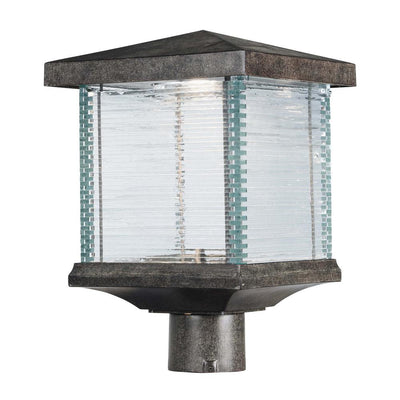 Triumph 10 in. Wide 1-Light Outdoor Earth Tone Integrated LED Post Light