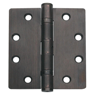 4.5 in. x 4 in. Oil-Rubbed Bronze Ball Bearing Non-Removable Steel Hinge with 5/32 in. Radius (Set of 3) - Super Arbor