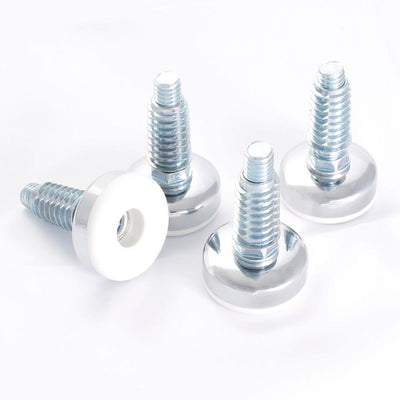 3/8 in.-16 Furniture Levelers with Threaded Inserts, White (4-Pack) - Super Arbor