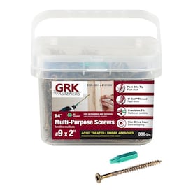 GRK #9 x 2-in Yellow Polymer-Countersinking Interior/Exterior Wood Screws (330-Count) - Super Arbor