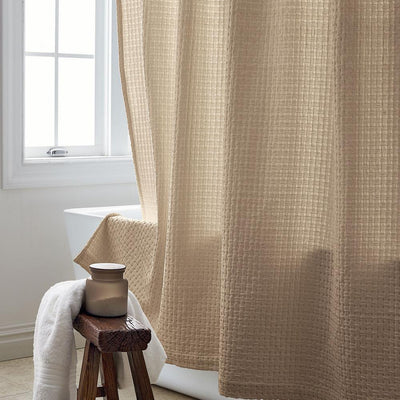 Basket Weave 72 in. Twine Shower Curtain - Super Arbor