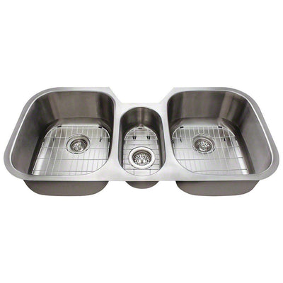 All-in-One Undermount Stainless Steel 43 in. Triple Bowl Kitchen Sink - Super Arbor