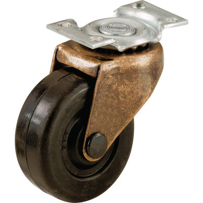 2 in. Soft Rubber Swivel Plate Casters with 80 lb. Load Rating (2 per Pack) - Super Arbor