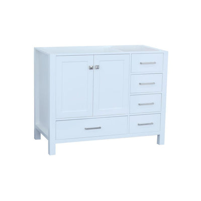 Cambridge 42 in. W Vanity Cabinet Only in White - Super Arbor