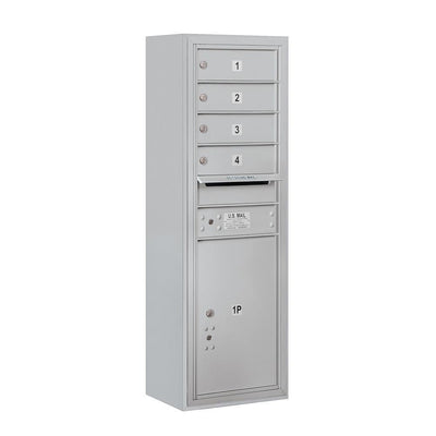 3800 Horizontal Series 4-Compartment with 1-Parcel Locker Surface Mount Mailbox - Super Arbor