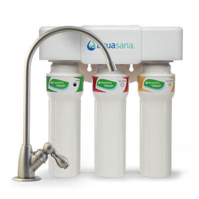 3-Stage Max Flow Under Counter Water Filtration System with Faucet in Brushed Nickel - Super Arbor