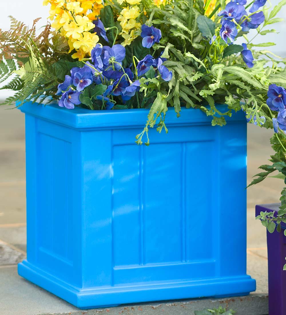 lexington self watering planter Lexington Self-Watering Planter Box, 14 inch Square, Blue