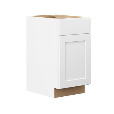 Shaker Ready To Assemble 18 in. W x 34.5 in. H x 24 in. D Plywood Base Kitchen Cabinet in Denver White Painted Finish