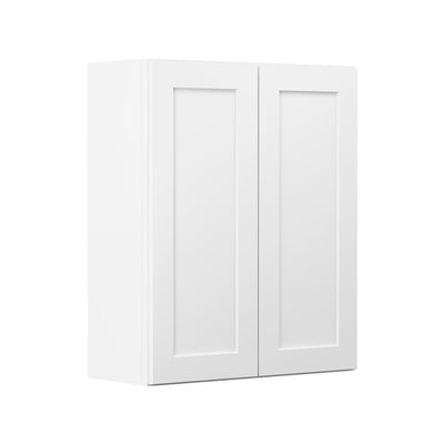 Shaker Ready To Assemble 30 in. W x 36 in. H x 12 in. D Plywood Wall Kitchen Cabinet in Denver White Painted Finish