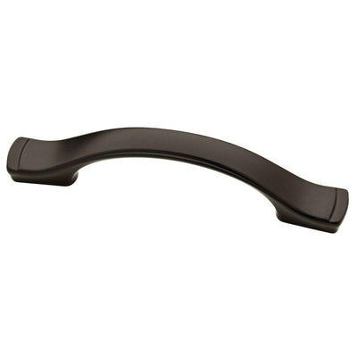 Step Edge 3 or 3-3/4 in. (76 or 96mm) Center-to-Center Matte Black Dual Mount Drawer Pull - Super Arbor