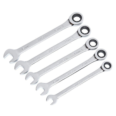 Metric Ratcheting Combination Wrench Set (5-Piece) - Super Arbor