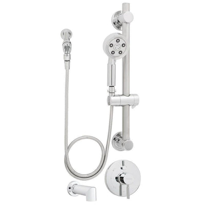 Neo Anystream 3-Spray Handheld Shower and Tub Combination with Grab Bar in Polished Chrome (Valve Included) - Super Arbor