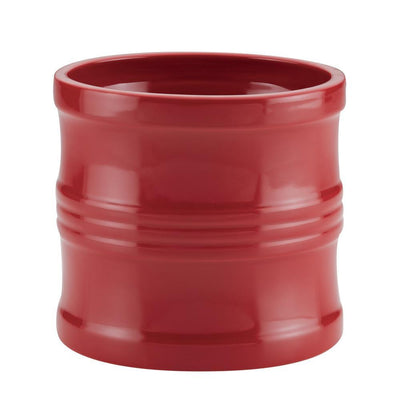 7.5 in. Red Ceramics Tool Crock with Partition Insert - Super Arbor