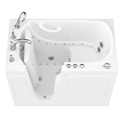 HD Series 46 in. Left Drain Quick Fill Walk-In Whirlpool and Air Bath Tub with Powered Fast Drain in White - Super Arbor