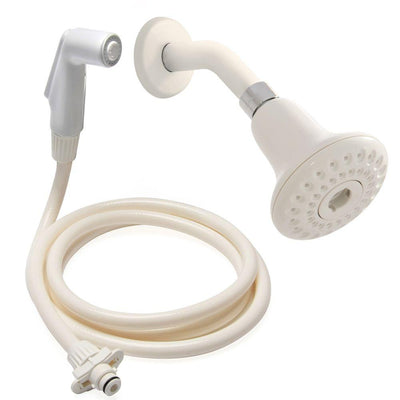 1-spray 3.5 in. Dual Shower Head and Handheld Shower Head in White - Super Arbor