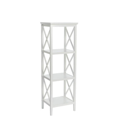 X-Frame 18.11 in. W Bathroom Towel Tower in White - Super Arbor
