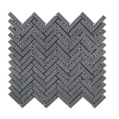 Jeffrey Court 
    Basalt Herringbone Gray 11 in. x 10 in. x 8 mm Honed Basalt Mosaic Wall/Floor Tile - Super Arbor