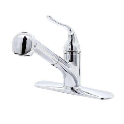 Coralais Single-Handle Pull-Out Sprayer Kitchen Faucet With MasterClean Sprayface In Polished Chrome - Super Arbor
