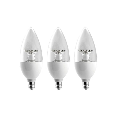 EcoSmart 60-Watt Equivalent B11 Dimmable LED Light Bulb Soft White (3-Pack) - Super Arbor