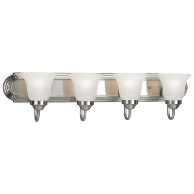 30 in. 4-Light Brushed Nickel Bathroom Vanity Light with Glass Shades - Super Arbor