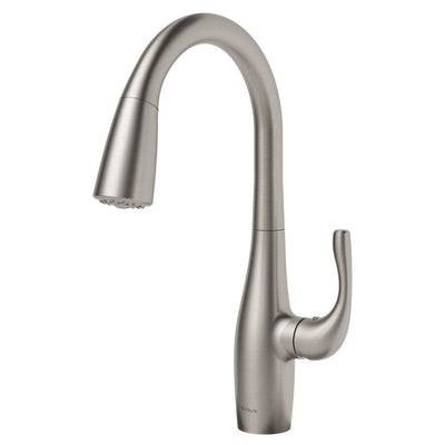 Esina Single-Handle Pull-Down Sprayer Kitchen Faucet with Dual Function Sprayhead in All-Brite Spot Free Stainless Steel - Super Arbor