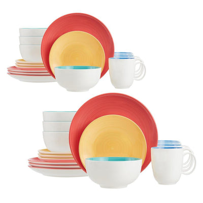 StyleWell 32-Piece Bright Mix & Match Stoneware Dinnerware Set (Service for 8) - Super Arbor