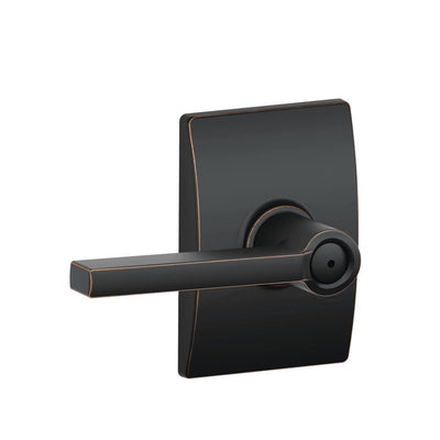 Latitude Aged Bronze Privacy Bed/Bath Door Lever with Century Trim - Super Arbor