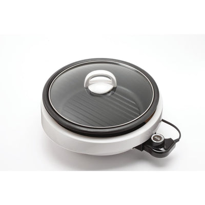 Super Pot 3-in-1 10 in. White Indoor Grill with Lid - Super Arbor