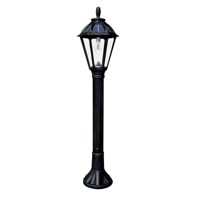 Polaris Solar Medium 1-Light Black Resin LED Outdoor Post Light and Bollard Lamp Post with Warm-White GS LED Bulb - Super Arbor