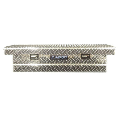 Lund 60 in Diamond Plate Aluminum Full Size Crossbed Truck Tool Box with mounting hardware and keys included, Silver - Super Arbor