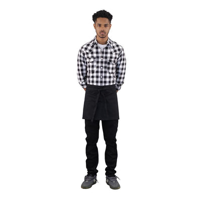 Server's 4 Pocket Denim Half Apron, Black - Super Arbor