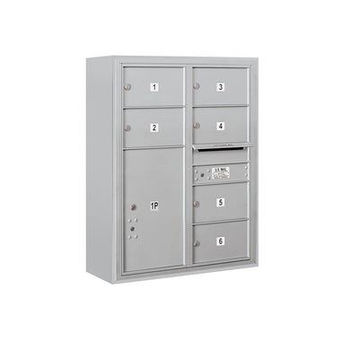 3800 Horizontal Series 6-Compartment with 1-Parcel Locker Surface Mount Mailbox - Super Arbor