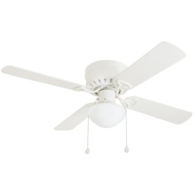 Harbor Breeze Armitage 42-in White LED Indoor Flush Mount Ceiling Fan with Light Kit (4-Blade)