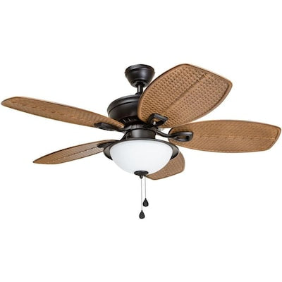 Harbor Breeze Cedar Shoals 44-in Oil-Rubbed Bronze LED Indoor/Outdoor Ceiling Fan with Light Kit (5-Blade)