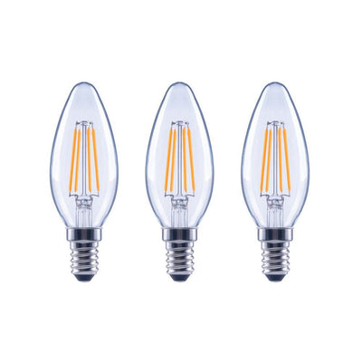 EcoSmart 40-Watt Equivalent B11 Candle Dimmable ENERGY STAR Clear Glass Filament Vintage LED Light Bulb Soft White (3-Pack) - Super Arbor