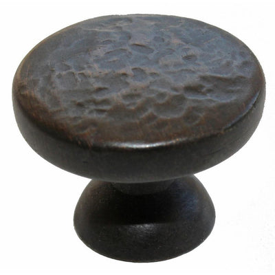 1-1/4 in. Dia Oil Rubbed Bronze Round Hammered Cabinet Knob (10-Pack) - Super Arbor