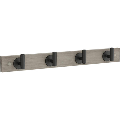 Rustic 18 in. L Gray and Black Post Hook Rail - Super Arbor