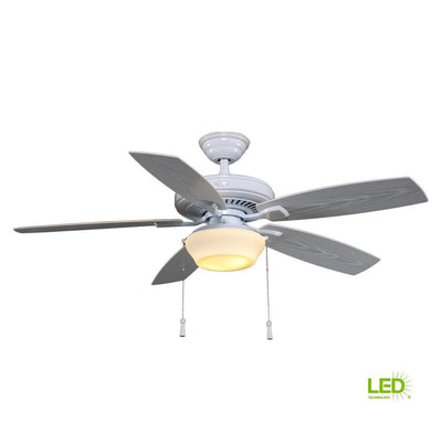 Hampton Bay Gazebo 52 in. LED Indoor/Outdoor White Ceiling Fan YG188-WH-D