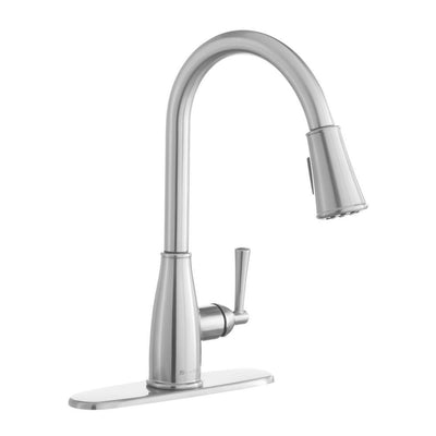 Fairhurst Single-Handle Pull-Down Sprayer Kitchen Faucet with TurboSpray and FastMount in Stainless Steel - Super Arbor