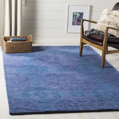 Safavieh Wyndham Hutton 10 x 14 Blue Indoor Abstract Bohemian/Eclectic Handcrafted Area Rug