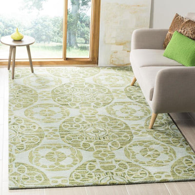 Safavieh Wyndham Hutton 10 x 14 Turquoise/Green Indoor Abstract Bohemian/Eclectic Handcrafted Area Rug