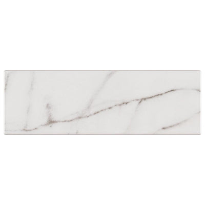 Jeffrey Court Glossy Carrara White 4 in. x 12 in. Ceramic Wall Tile (9.687 sq. ft. / case) - Super Arbor