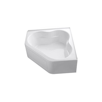 Tercet 5 ft. Acrylic Center Drain Neo-Angle Straight Corner Alcove Air Bath Bathtub in White - Super Arbor