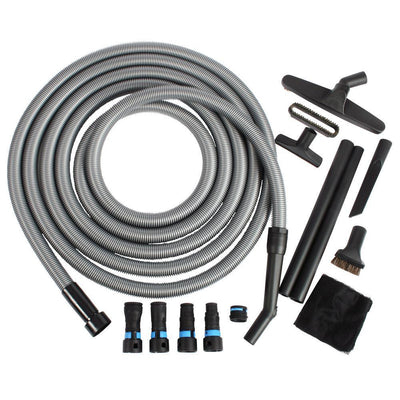 30 ft. Vacuum Hose with Expanded Multi-Brand Power Tool Dust Collection Adapter Set and Attachment Kit for Wet/Dry Vacs - Super Arbor