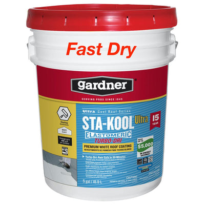 5 Gal. Sta-Kool Premium Turbo-Dri White Roof Coating - Super Arbor