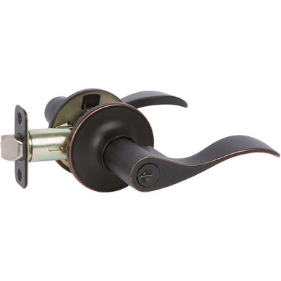 Callan Bennett Edged Oil Rubbed Bronze Keyed Entry Door Lever - Super Arbor