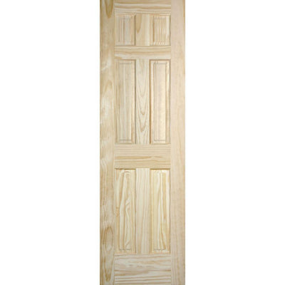 24 in. x 80 in. Radiata 6 Panel Solid Core Unfinished Pine Interior Door Slab - Super Arbor
