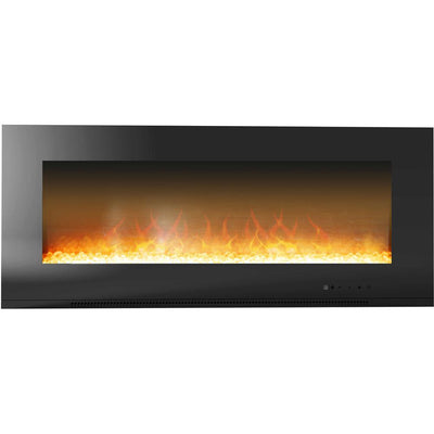 Metropolitan 56 in. Wall-Mount Electric Fireplace in Black - Super Arbor